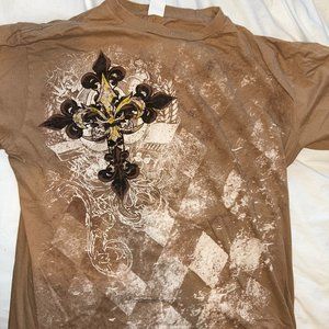 Y2K Cross Tee Gold Decal